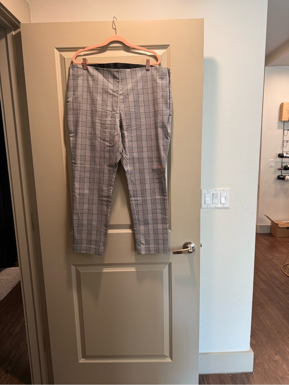 A New Day Size 18 Black White Plaid Ankle Career Pants NWOT